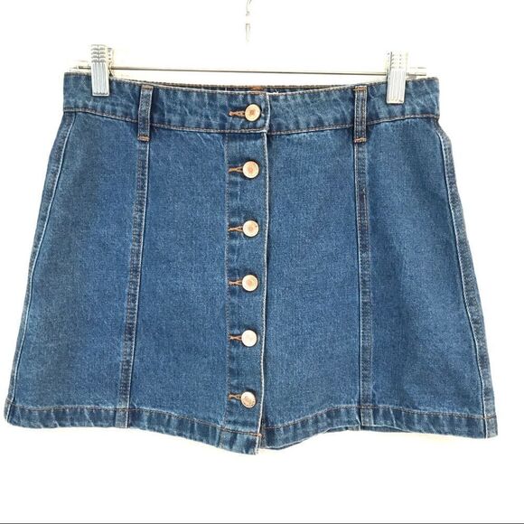 Forever 21 button front denim miniskirt 27 - Picture 2 of 7